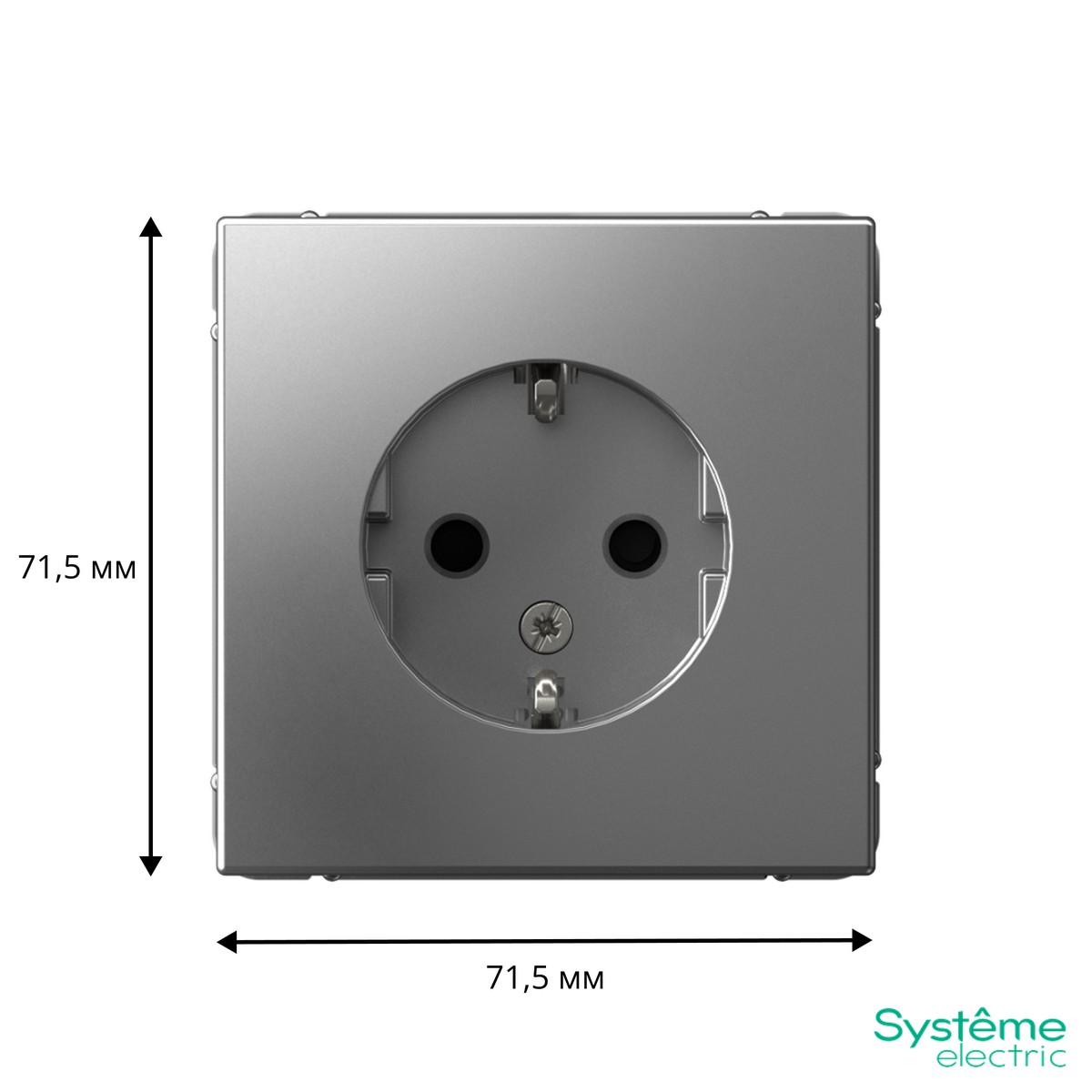 Розетка Systeme Electric ArtGallery Сталь с заземлением со шторками 16А GAL000945