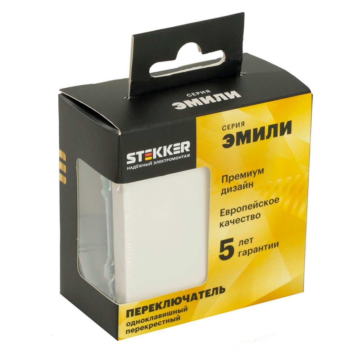 Переключатель перекрестный 1-клавишный STEKKER Эмили RSW10-5110-01 белый фарфор soft touch 49871