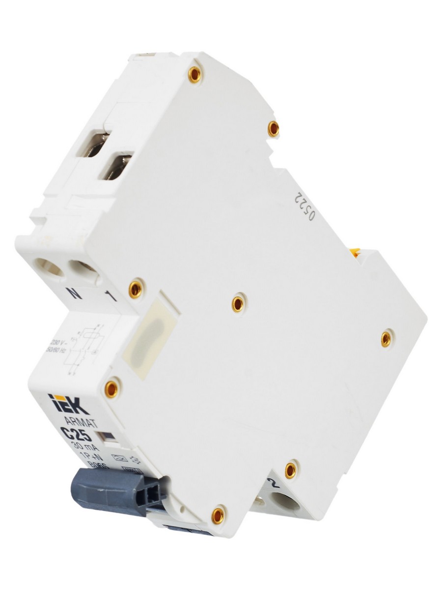 АВДТ Дифф. Автомат IEK ARMAT B06S 1P+NP C25 30мА тип A (18мм) AR-B06S-1N-C25A030