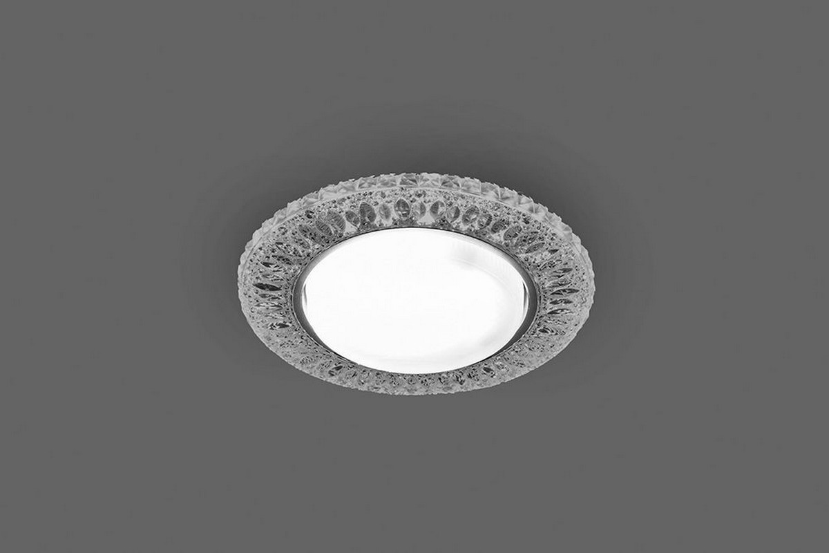 Светильник встраиваемый Feron CD4022 с белой LED подсветкой GX53 прозрачный 29475