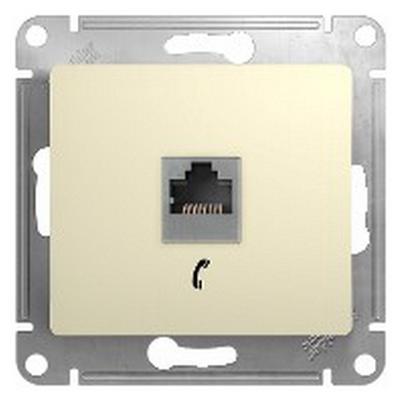 Glossa Бежевый Розетка телефонная Systeme Electric Glossa Бежевый RJ11 GSL000281T