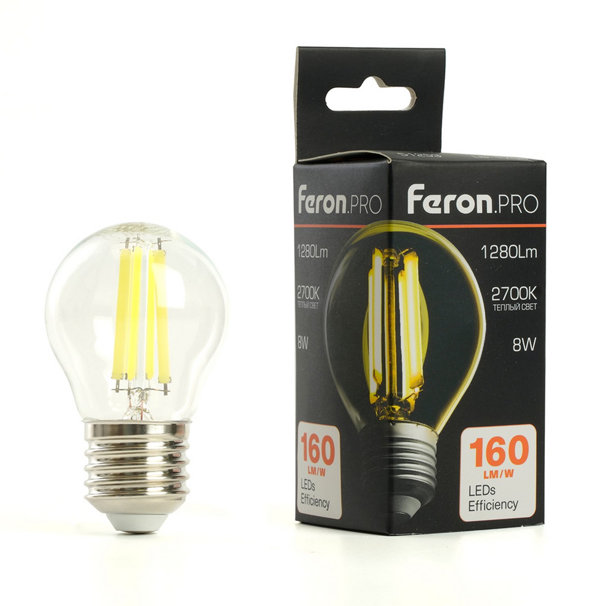 Лампа светодиодная Feron.PRO LB-1708 Шарик E27 8W 175-265V 2700K 51253