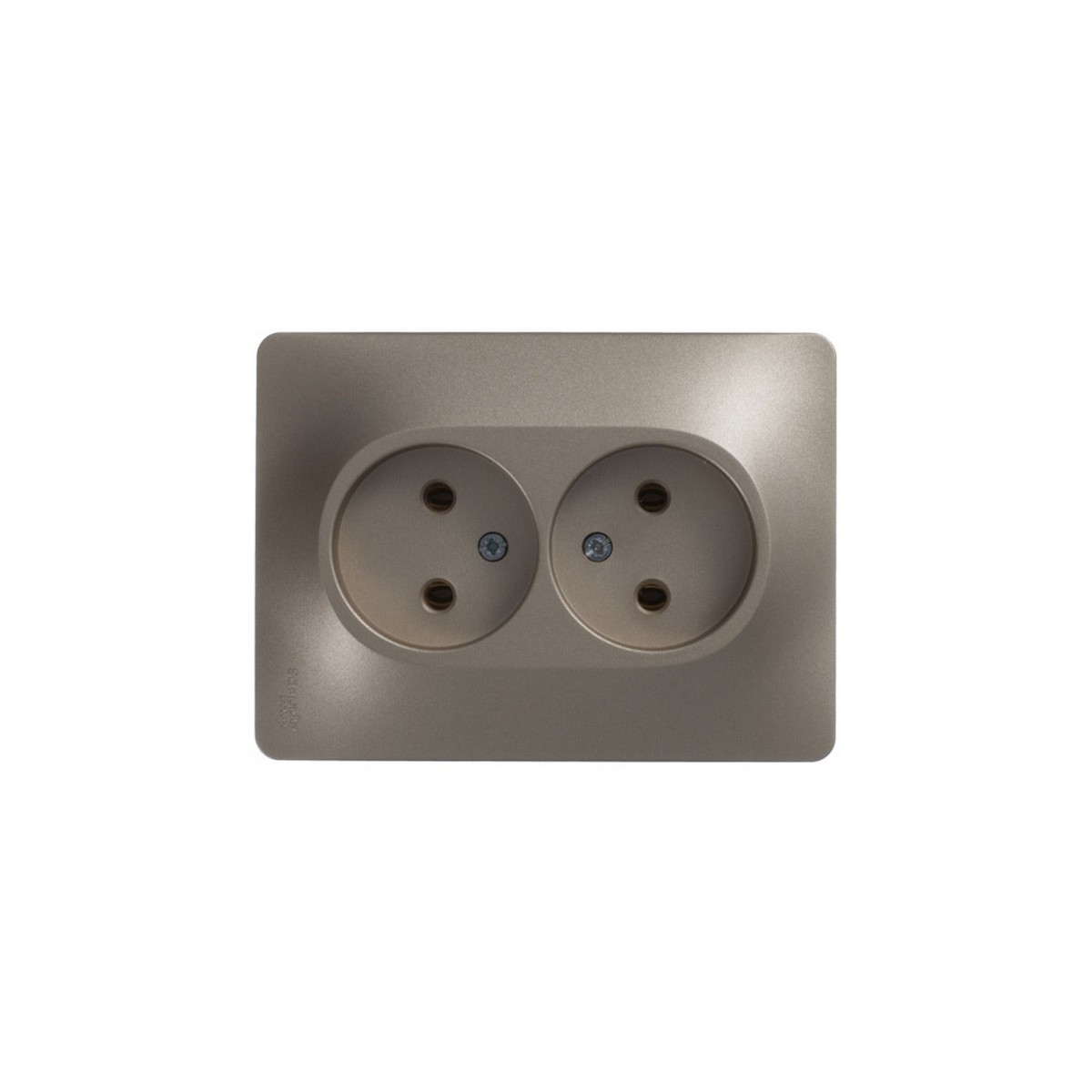 Розетка Systeme Electric Glossa Титан 2-я без заземления (в сборе с рамкой) GSL000420
