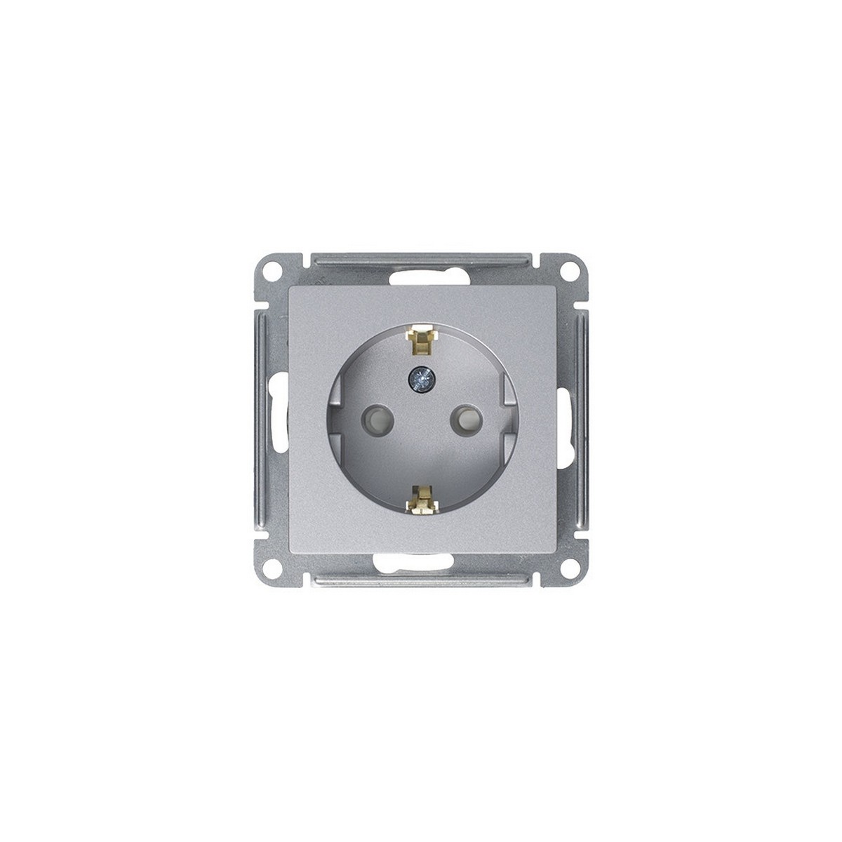 AtlasDesign Алюминий Розетка Systeme Electric AtlasDesign Алюминий с/з со шторками, 16А, ATN000345