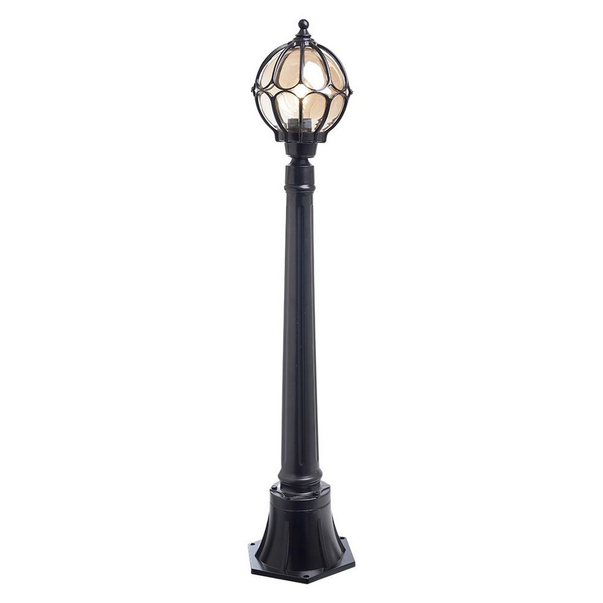 Уличные светильники столб Светильник садово-парковый Feron PL3706 круглый столб  60W 230V E27 черный 06343 