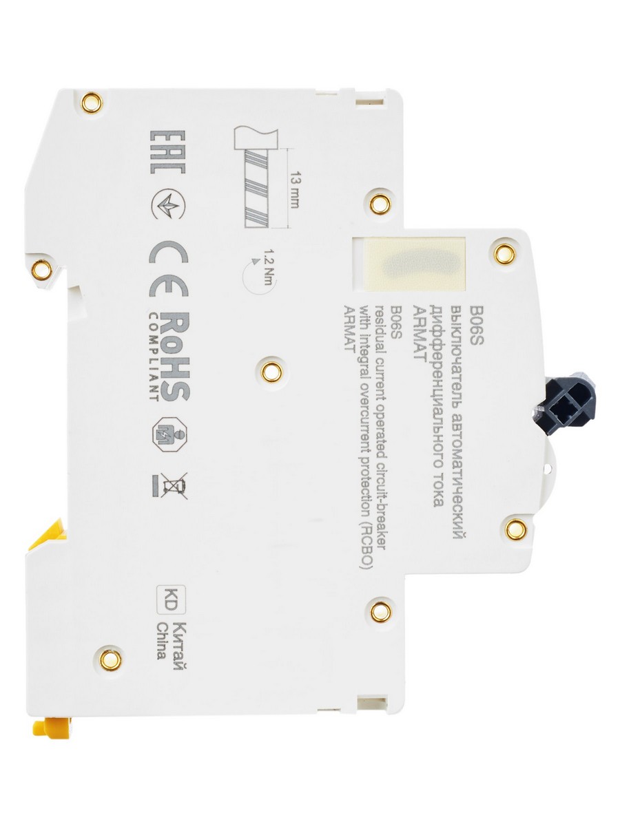 АВДТ Дифф. Автомат IEK ARMAT B06S 1P+NP C25 30мА тип AC (18мм) AR-B06S-1N-C25C030
