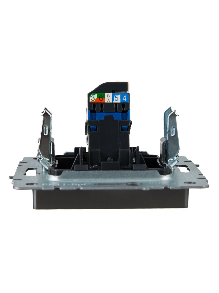 Розетка компьютерная IEK BRITE BASE Сталь RJ45 кат.6 РК11-БрС BR-K10-2-K46