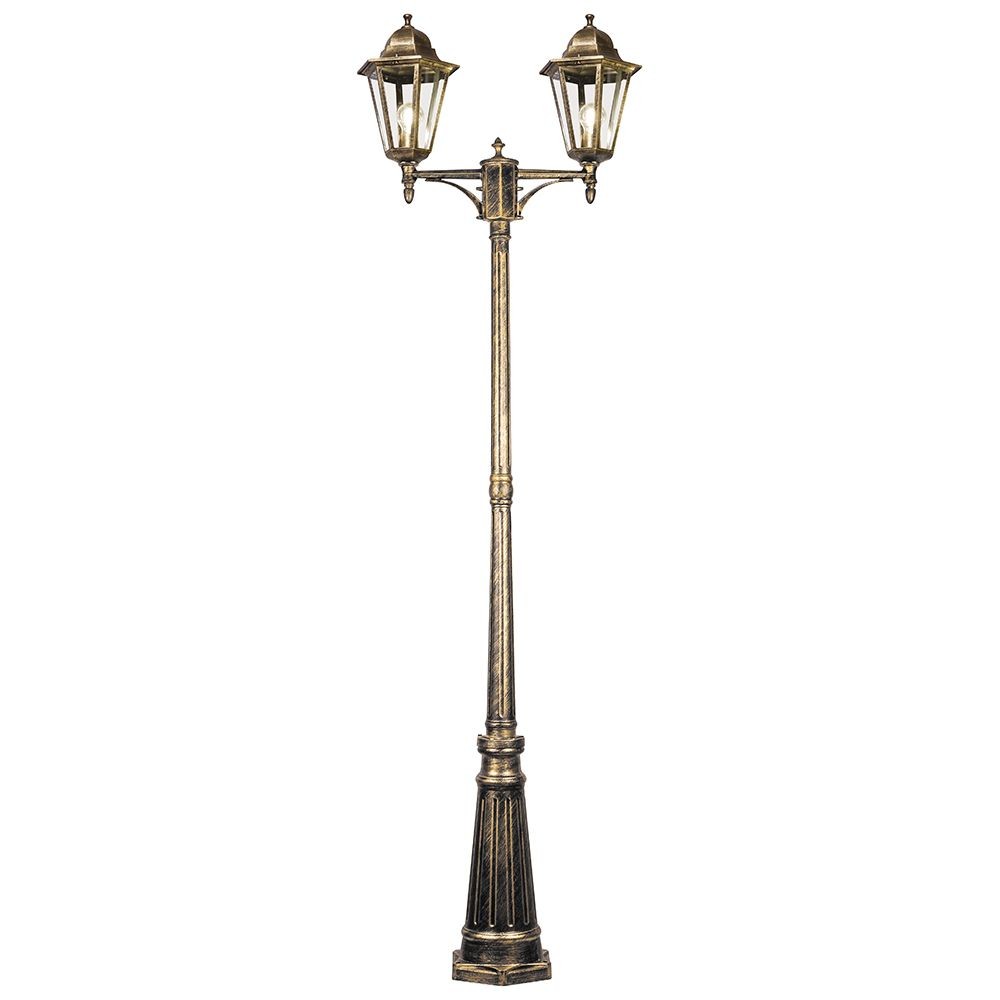 Уличные светильники столб Уличный светильник Feron 6214 столб 2*100W E27 230V, черное золото 11207 