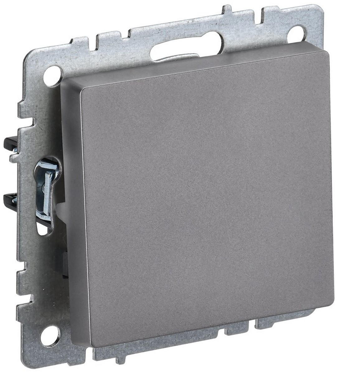 Выключатель IEK BRITE 1-клавишный проходной 10А ВС10-1-6-БрС сталь BR-V12-0-10-K46