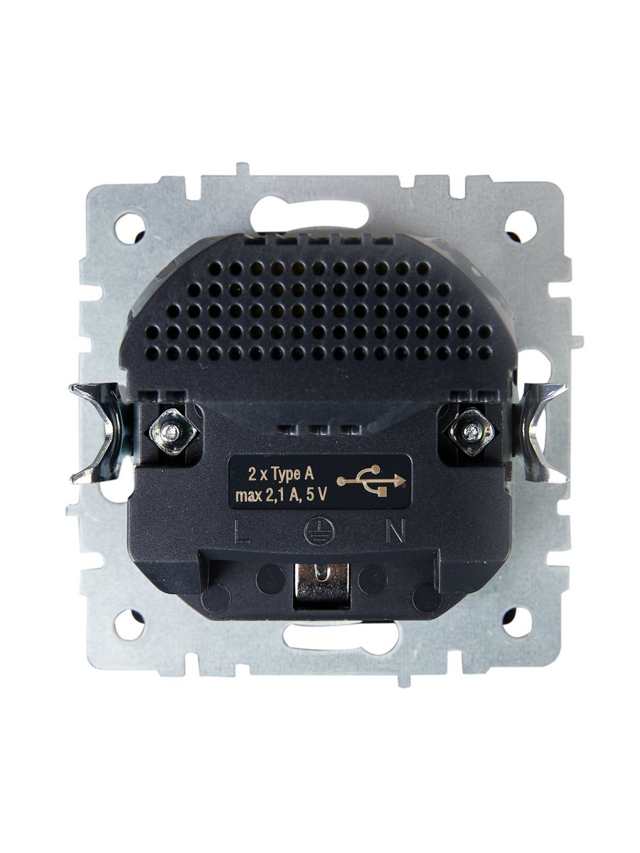 IEK Brite Бронза Розетка IEK BRITE с с/з и шторками 16А с USB A+A 2,1А РЮш10-1-БрТБ бронза BR-R14-16-U21-D21-K45