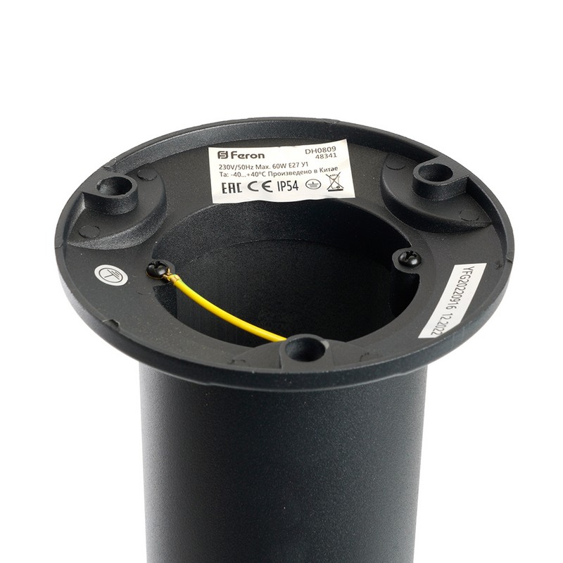 Уличные светильники столб Светильник садово-парковый Feron DH0809 столб E27 230V черный 48341 