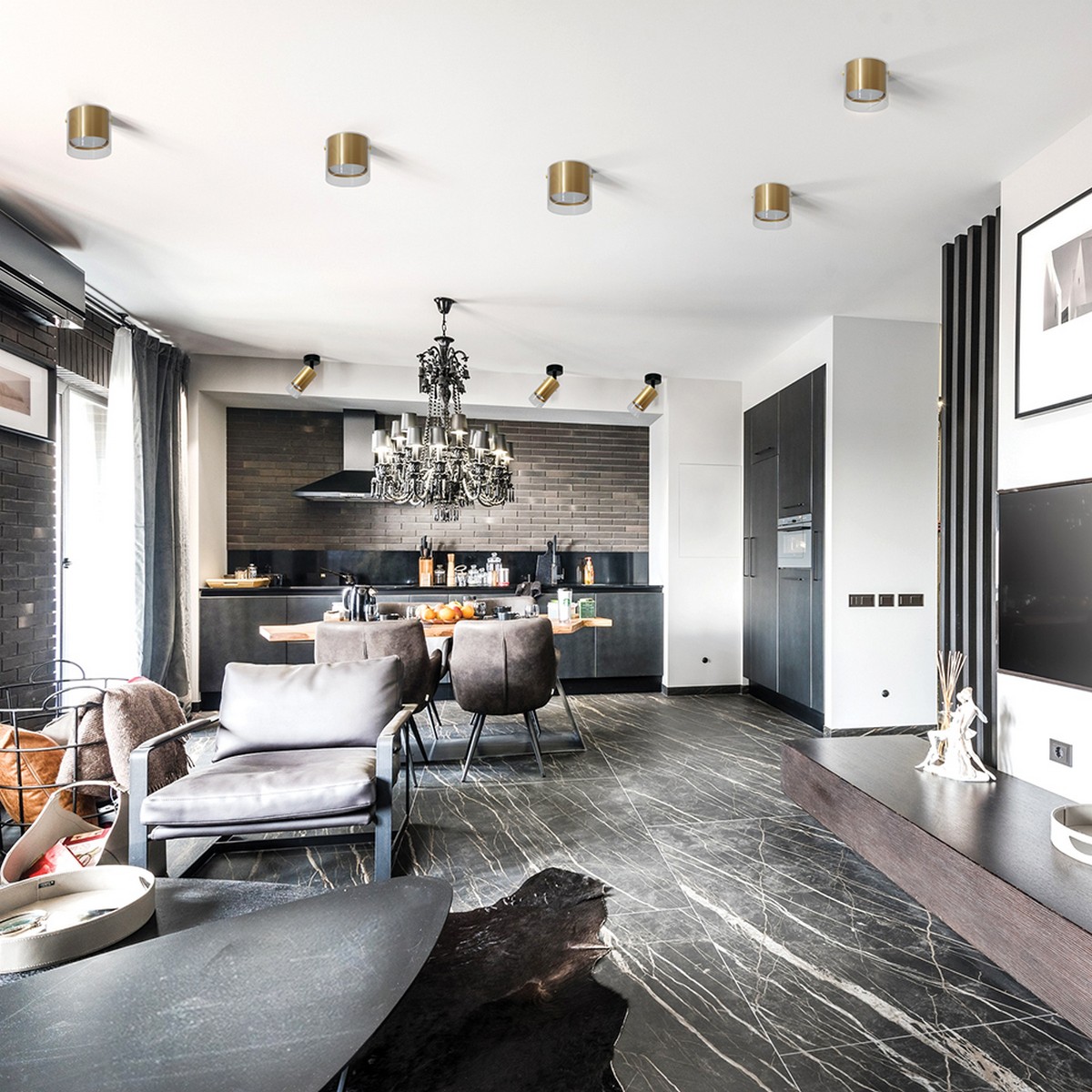 Светильники споты светодиодные Светильник Feron ML 1891 LUMINA настенно-потолочный GU10 золото черный 48746 