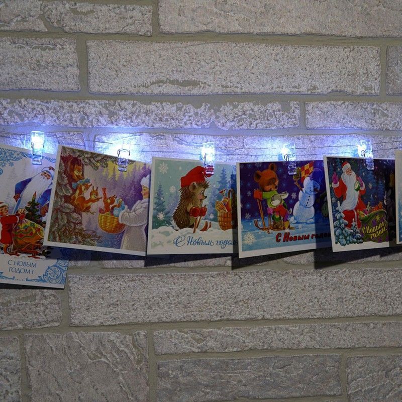 Гирлянда линейная Feron CL574 Прищепки статичная 4,5м USB 5000K 41653