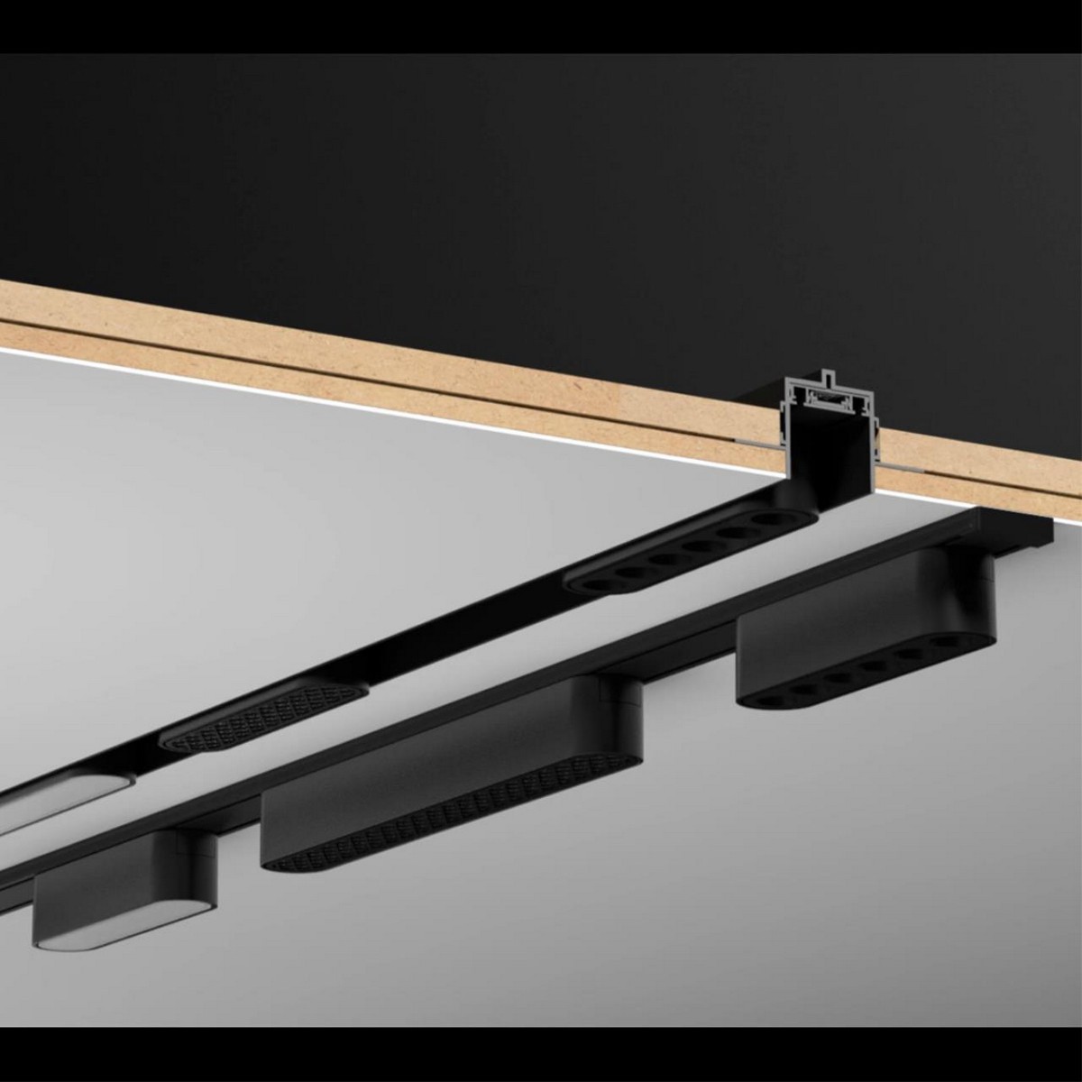 Трековые светодиодные светильники Низковольтный шинопровод для встраиваемого монтажа в ГКЛ, длина 1м NOVOTECH 135197 SMAL 