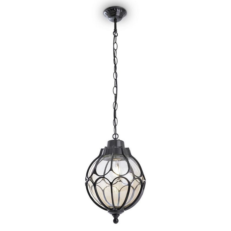 Уличные светильники на цепочке Светильник садово-парковый Feron PL3805 круглый на цепочке 60W 230V E27 черный 06345 