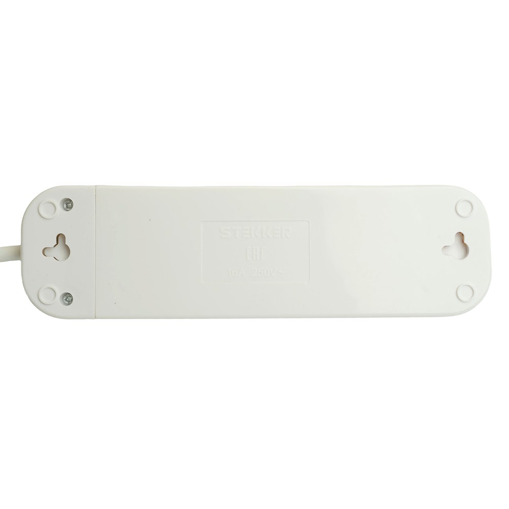 Колодки и удлинители, тройники Удлинитель STEKKER четырехместный c/з HM06-40-05 5м Home (У10-429) белый 49352 