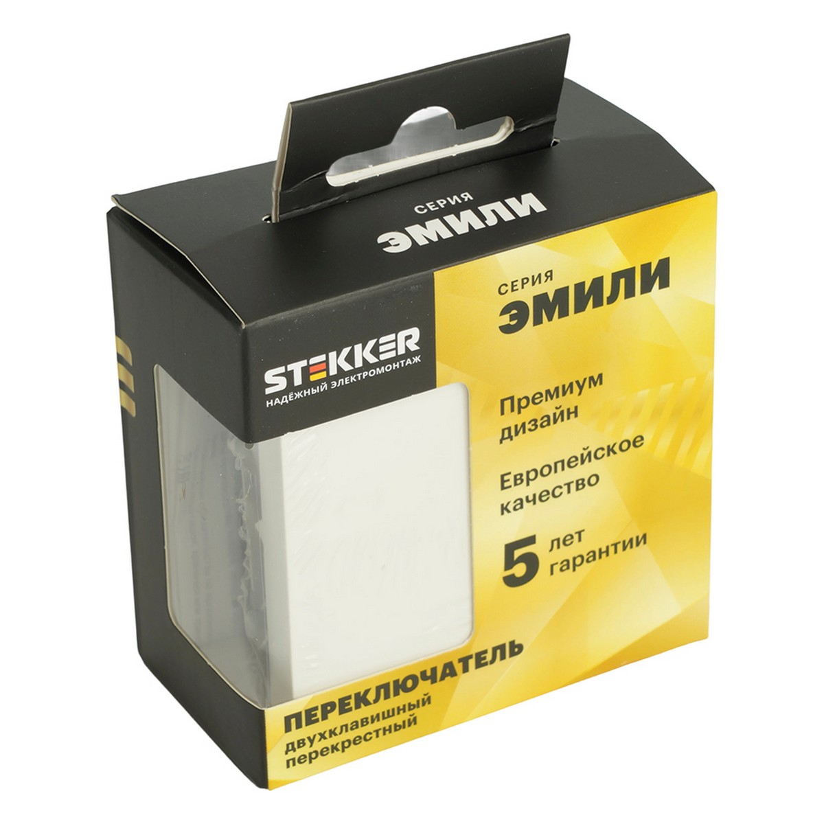 Переключатель перекрестный 2-клавишный STEKKER Эмили RSW10-5111-01 белый фарфор soft touch 50162