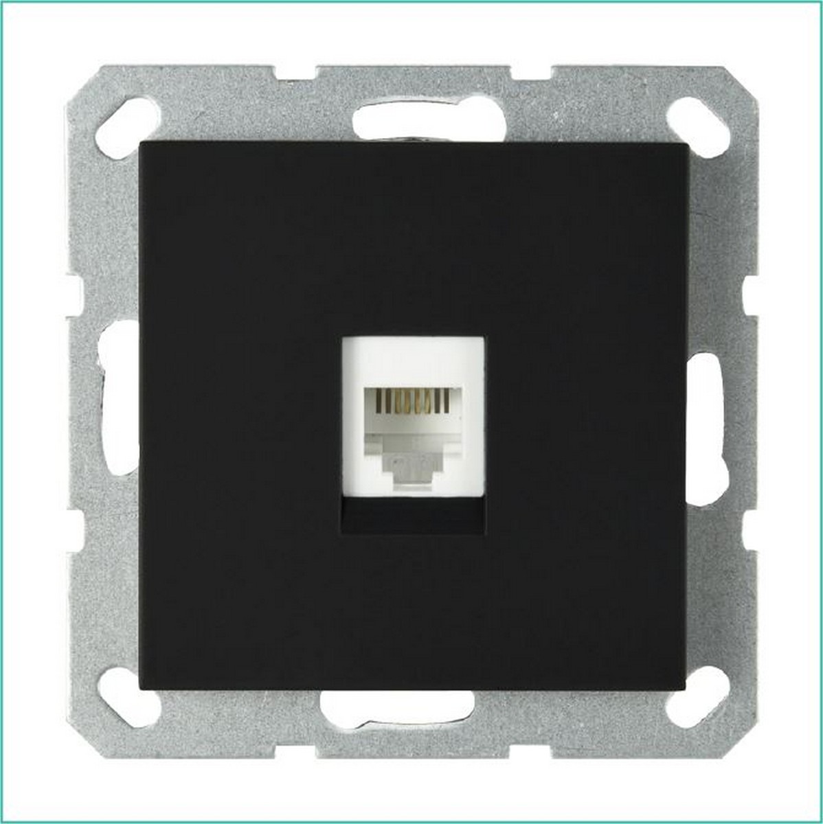 JASMART G - розетки и выключатели Интернет-розетка JASMART RJ45 Черный матовый (soft touch) G6105PB