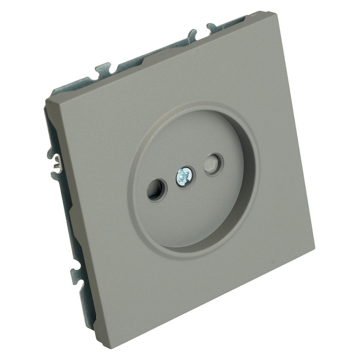 Эмили - Розетки и выключатели Stekker Розетка 1-ая с защитной шторкой б/з STEKKER Эмили RST16-5109-10 платиново-серый soft touch 49954
