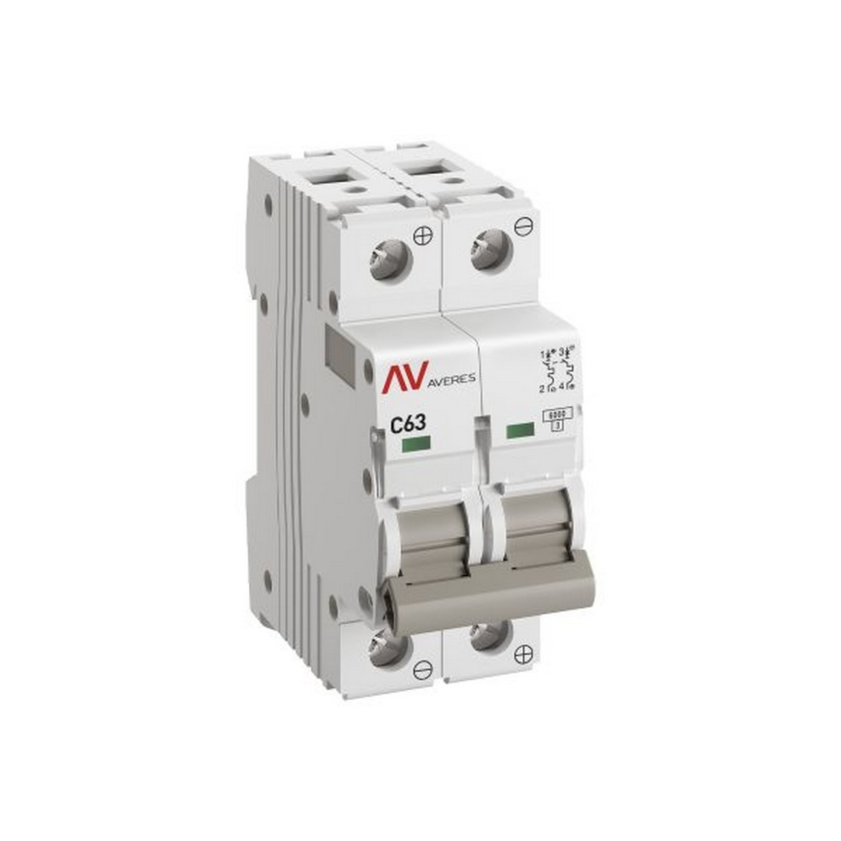 Автоматический выключатель EKF AVERES AV-6 DC 2P 63A (C) 6kA mcb6-DC-2-63C-av