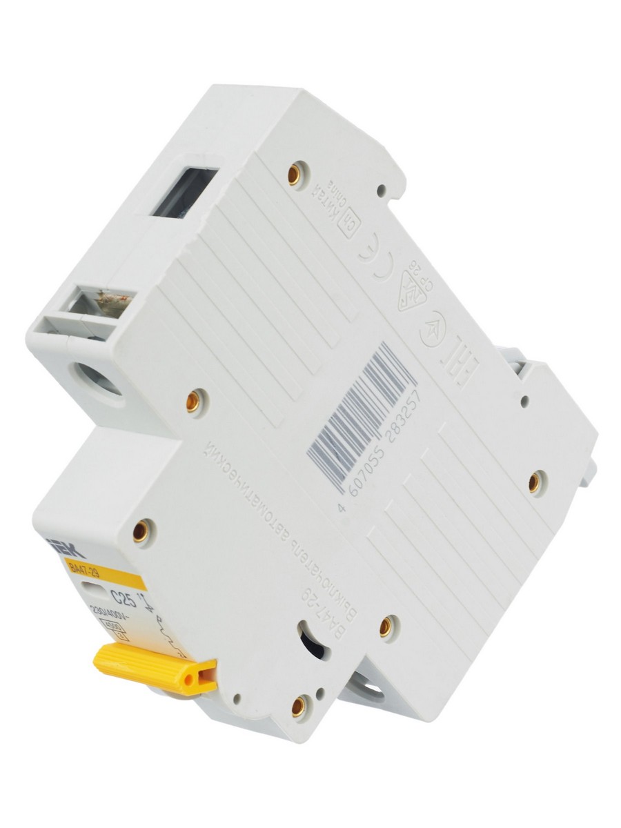 1 полюсные (однополюсные) Автоматический выключатель IEK KARAT ВА47-29 1Р 25А 4,5кА х-ка С MVA20-1-025-C 