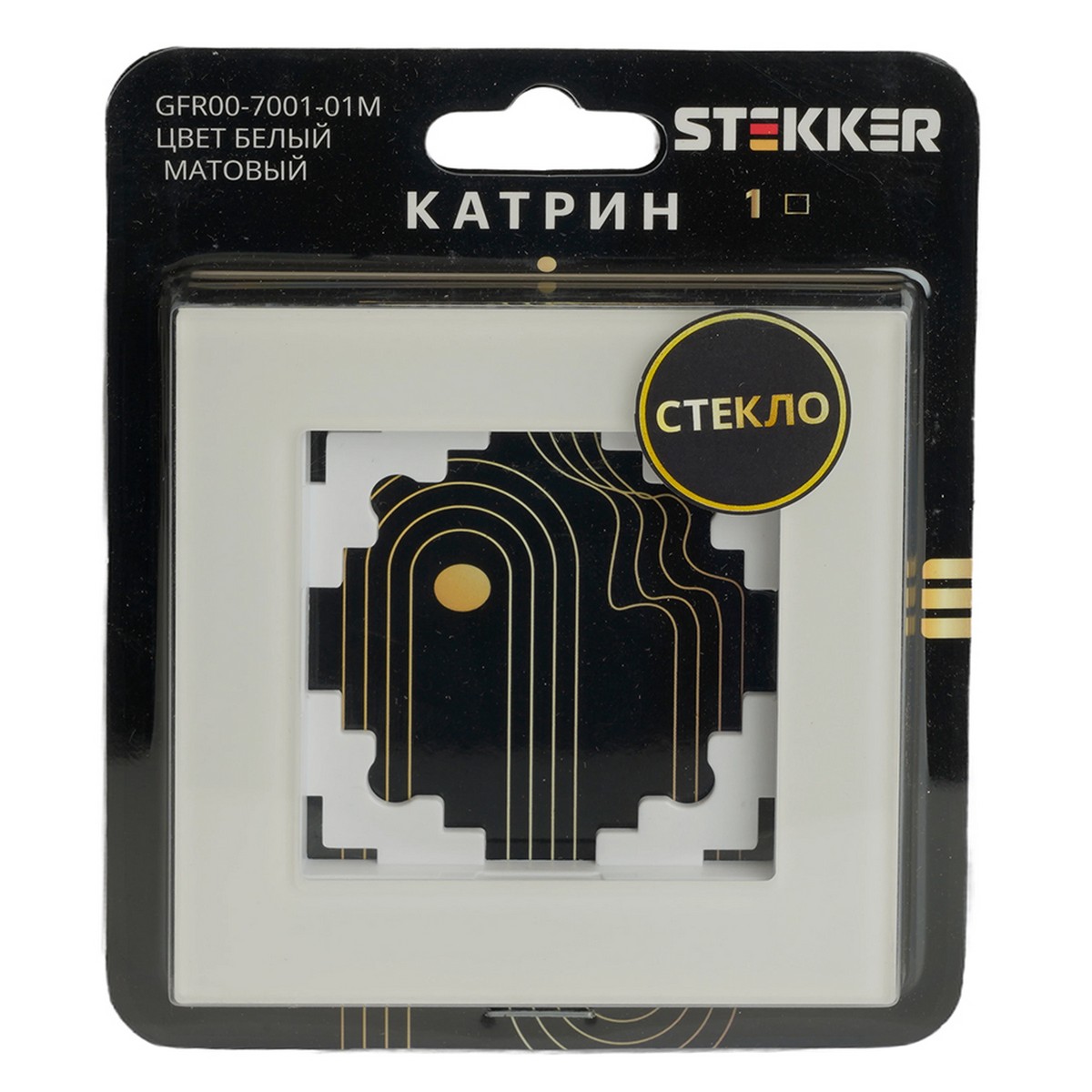 Рамка STEKKER 1-местная Катрин стекло белый матовый GFR00-7001-01М 49594