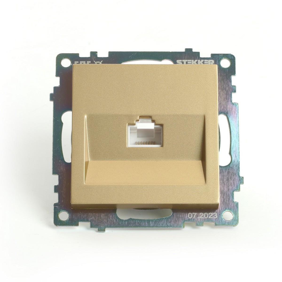 Розетка компьютерная 1-местная RJ-45 STEKKER GLS00-7107-08 Катрин золото 49227