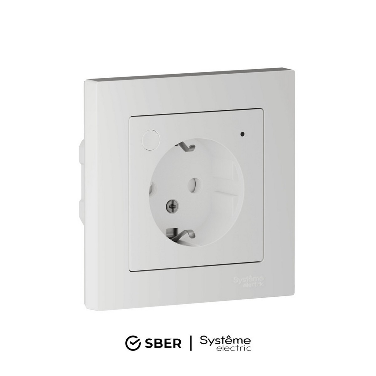 Розетка SBER SE AtlasDesign Smart Белый с заземл., со шт., Zigbee ATN000145Z