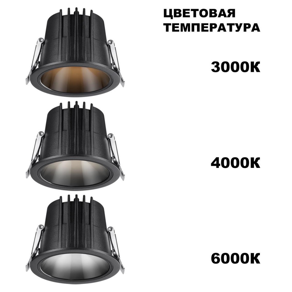 Встраиваемые светодиодные светильники Встраиваемый светодиодный светильник с переключателем цветовой температуры NOVOTECH LANG 359425  