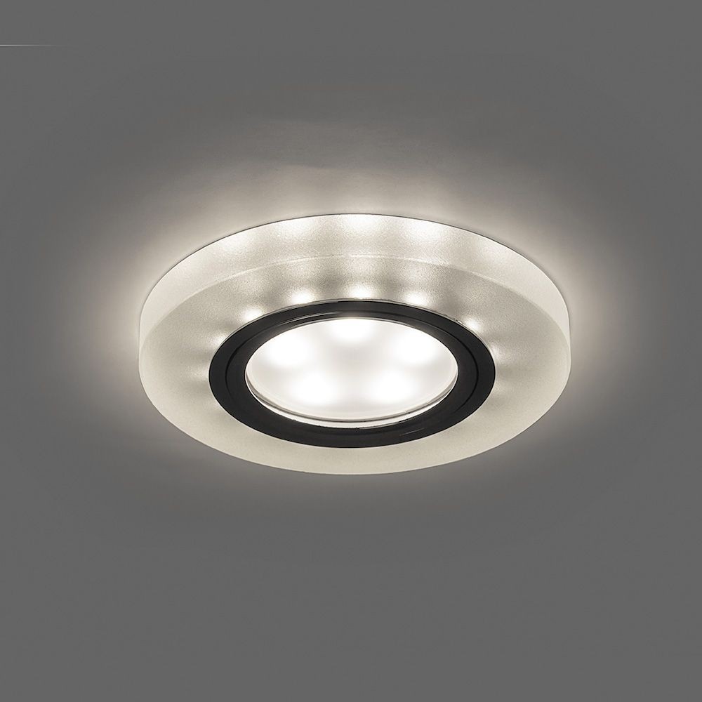 Светильник встраиваемый Feron CD8060 с LED подсветкой MR16 белый матовый 32570