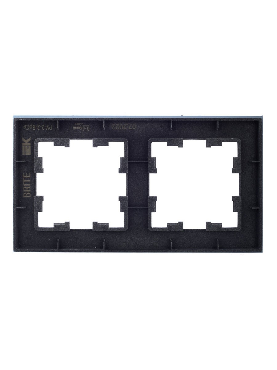IEK Brite Рамки Рамка IEK BRITE 2-местная РУ-2-2-БрСе стекло серый BR-M22-G-K03