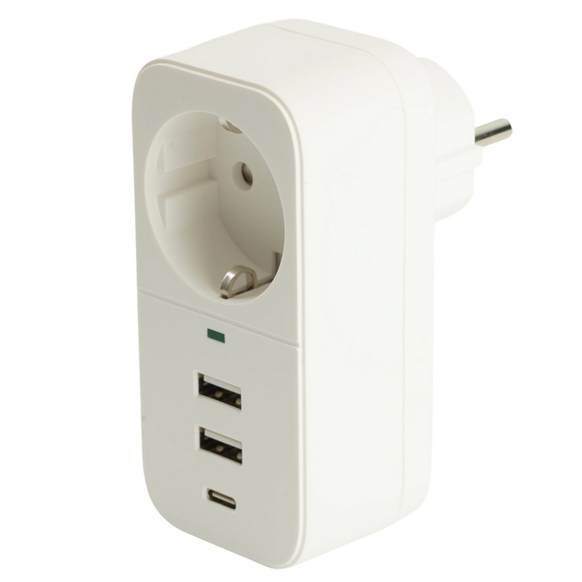 Сетевой фильтр 1-местный с/з STEKKER HM81-11-1 2USB+1Type-C Nova белый 50142