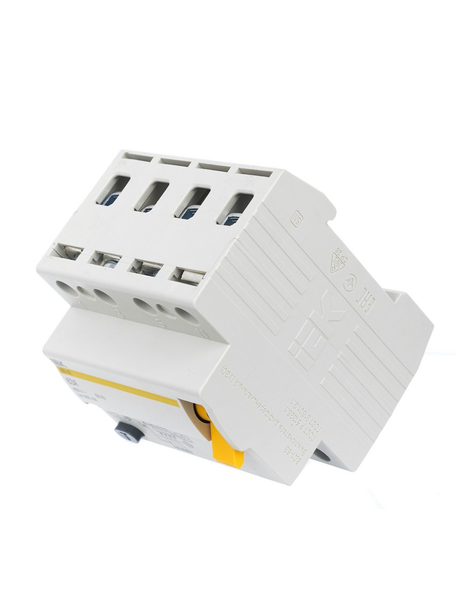 IEK Выключатель дифференциальный IEK KARAT ВД1-63 (УЗО) 4Р 63А 300мА MDV10-4-063-300 