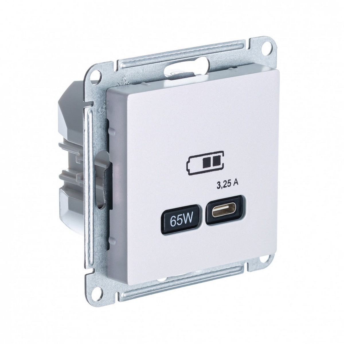 Розетка USB Systeme Electric AtlasDesign Жемчуг тип-C 65W высокоскор.заряд. QC PD мех. ATN000427