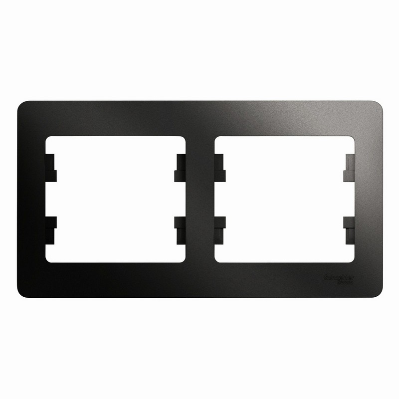 Рамка Systeme Electric Glossa Антрацит 2-я, горизонтальная GSL000702