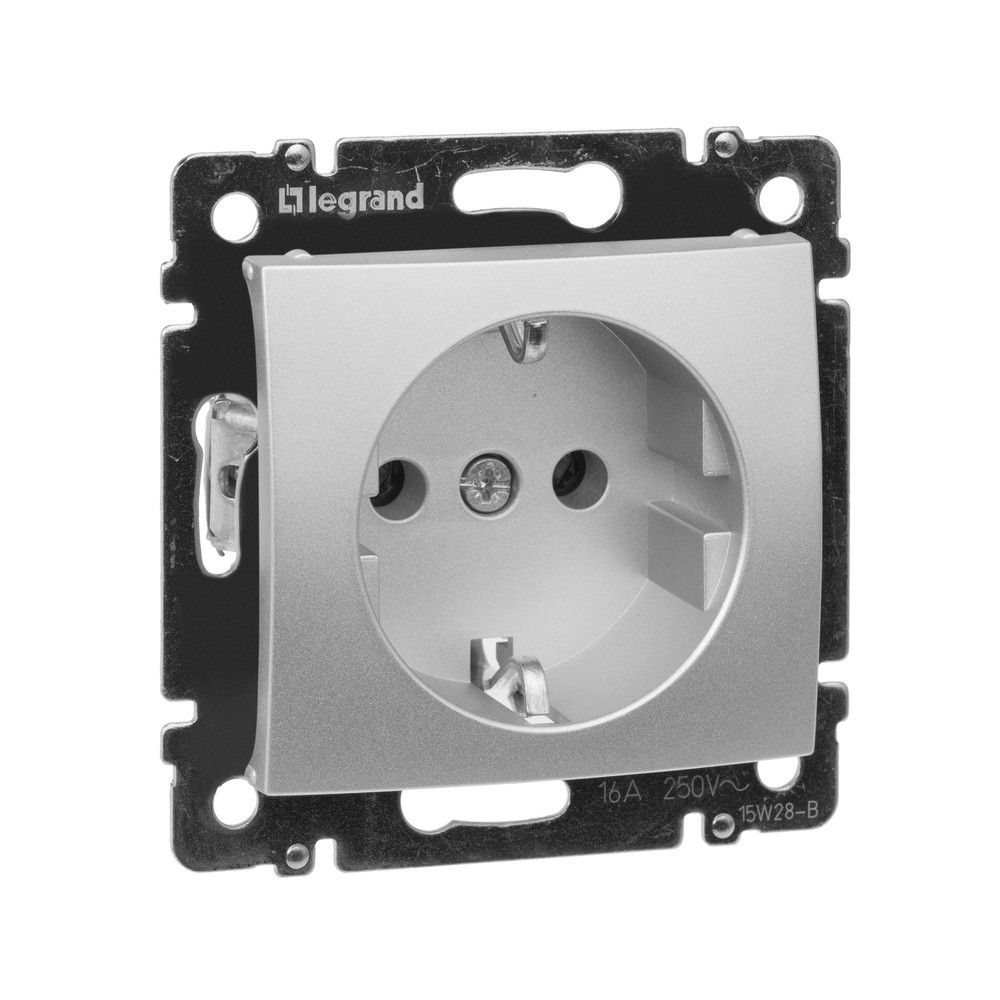Legrand Valena Classic Алюминий Розетка Legrand Valena Алюминий 1-ая с/з 770120