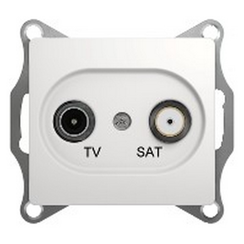 Розетка Systeme Electric Glossa Белый TV-SAT проходная 4DB GSL000198