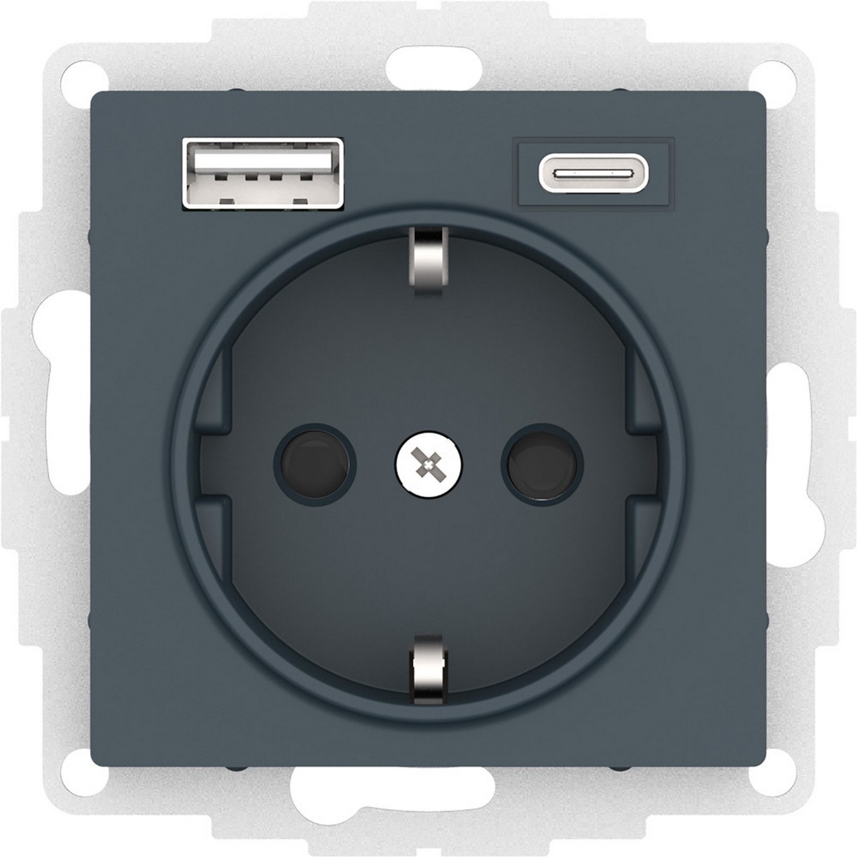 Розетка USB Systeme Electric AtlasDesign Изумруд 16А с A+С (5В/24А/3 А 2х5В/15А) мех ATN000832