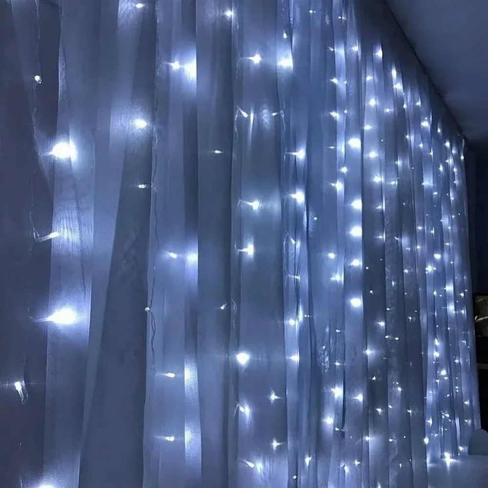 Светодиодная гирлянда Feron CL24 занавес 3*3м + 3м 230V 5000К 220V эффектом стробов 41631