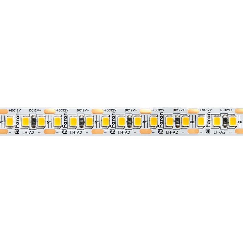 Светодиодная лента белая теплая Лента светодиодная Feron LS616 180SMD(2835)/м 17Вт/м 12V 3000К IP20 5 метров 41279 