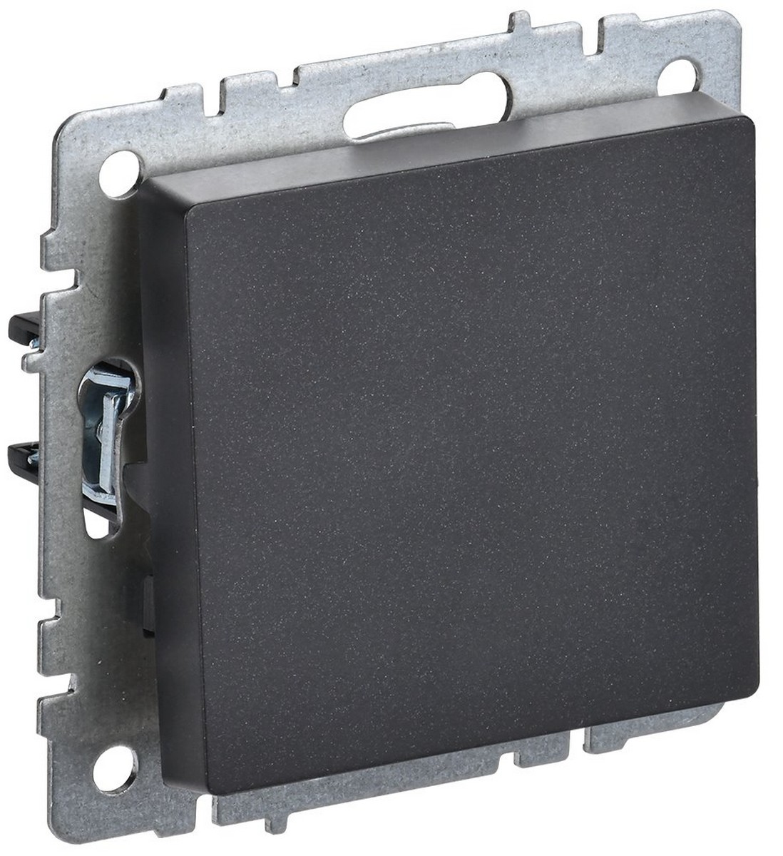 Выключатель IEK BRITE 1-клавишный проходной 10А ВС10-1-6-БрЧ черный BR-V12-0-10-K02