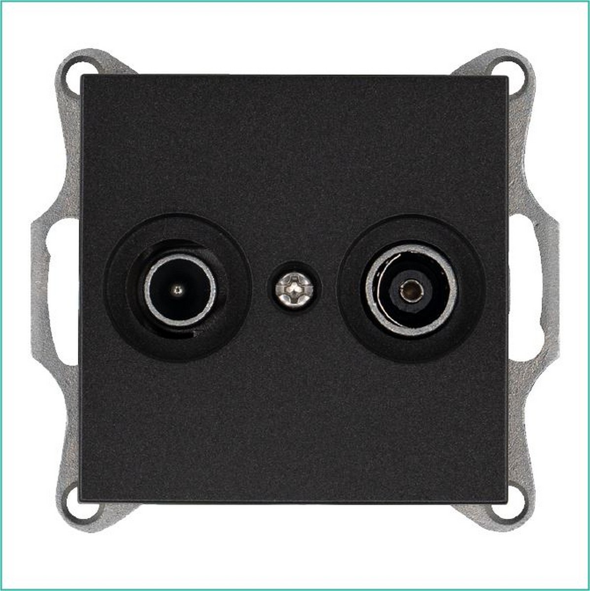 Розетка JASMART TV+FM оконечная Антрацит G6204B