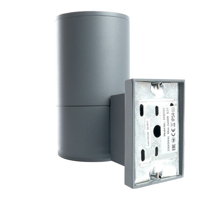 Уличные настенные светильники Светильник садово-парковый Feron DH0701  на стену вверх  E27 230V серый 06297 