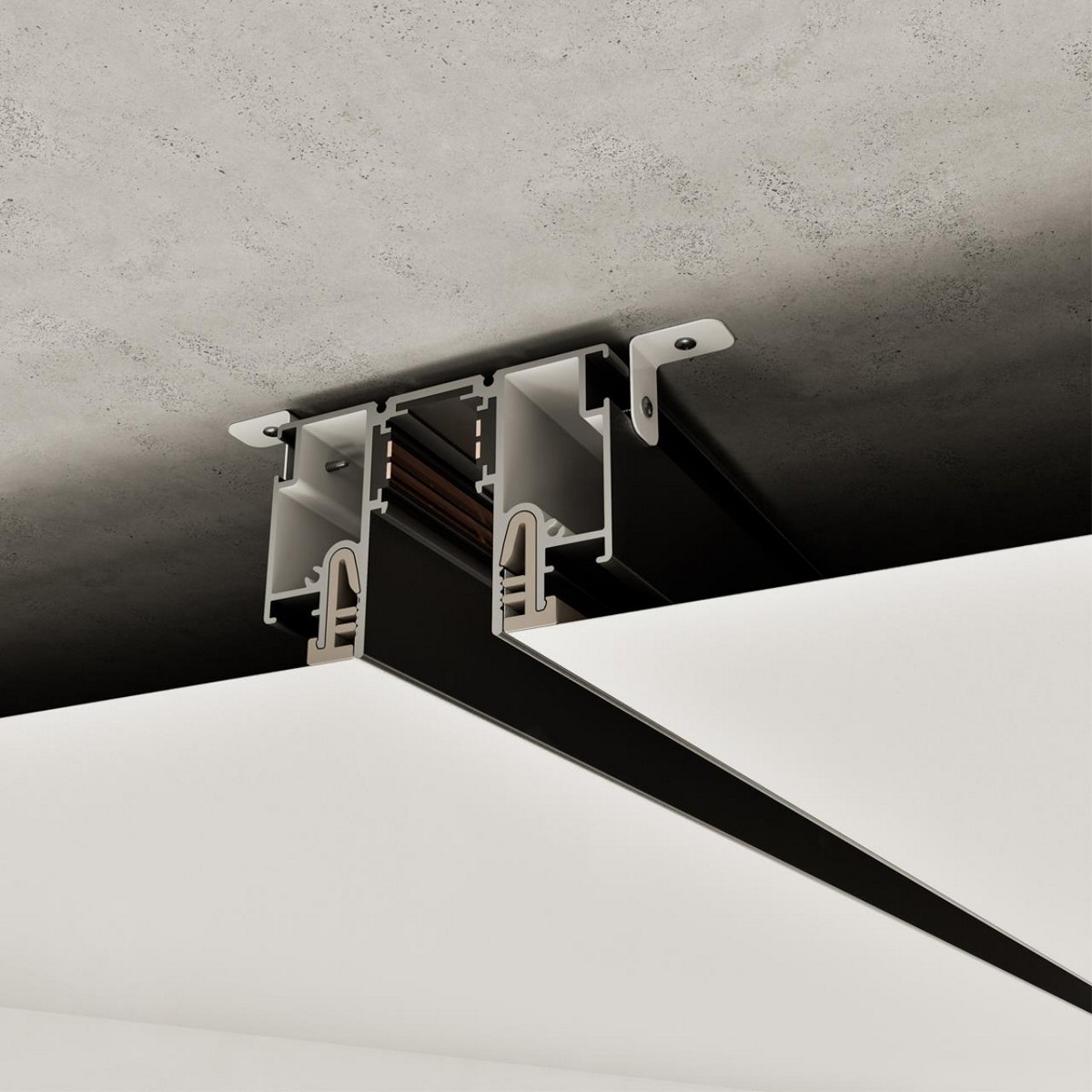 Трековые светодиодные светильники Шинопровод для монтажа в натяжной потолок 2м (CLAMP) NOVOTECH 135326 FLUM 