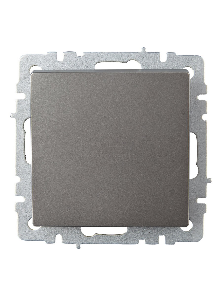 Выключатель IEK BRITE 1-клавишный проходной 10А ВС10-1-6-БрС сталь BR-V12-0-10-K46
