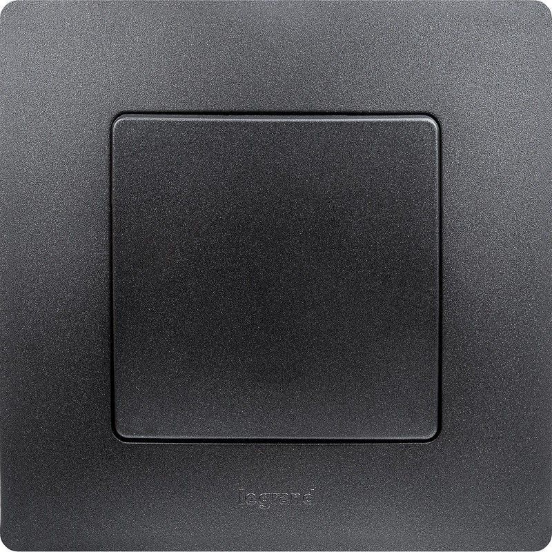 Legrand Etika Антрацит Выключатель Legrand Etika антрацит 1-клавишный, авт.клеммы, 10AX, 250 В 672601