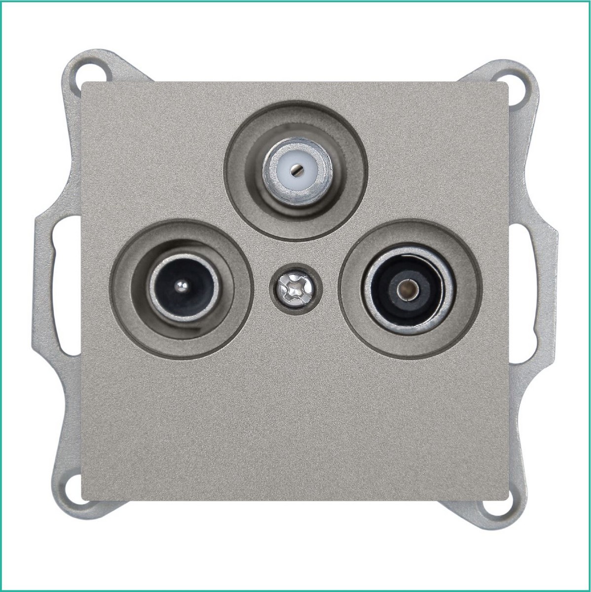 JASMART G - розетки и выключатели Розетка JASMART TV+FM+SAT проходная шампань G6207CH