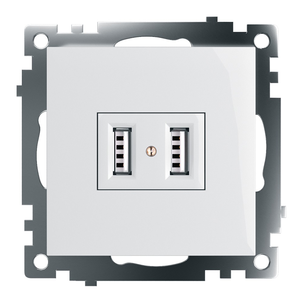 Катрин - Розетки и выключатели Stekker Розетка USB 2-местная STEKKER GLS10-7115-01 250B 21А Катрин белый 39686