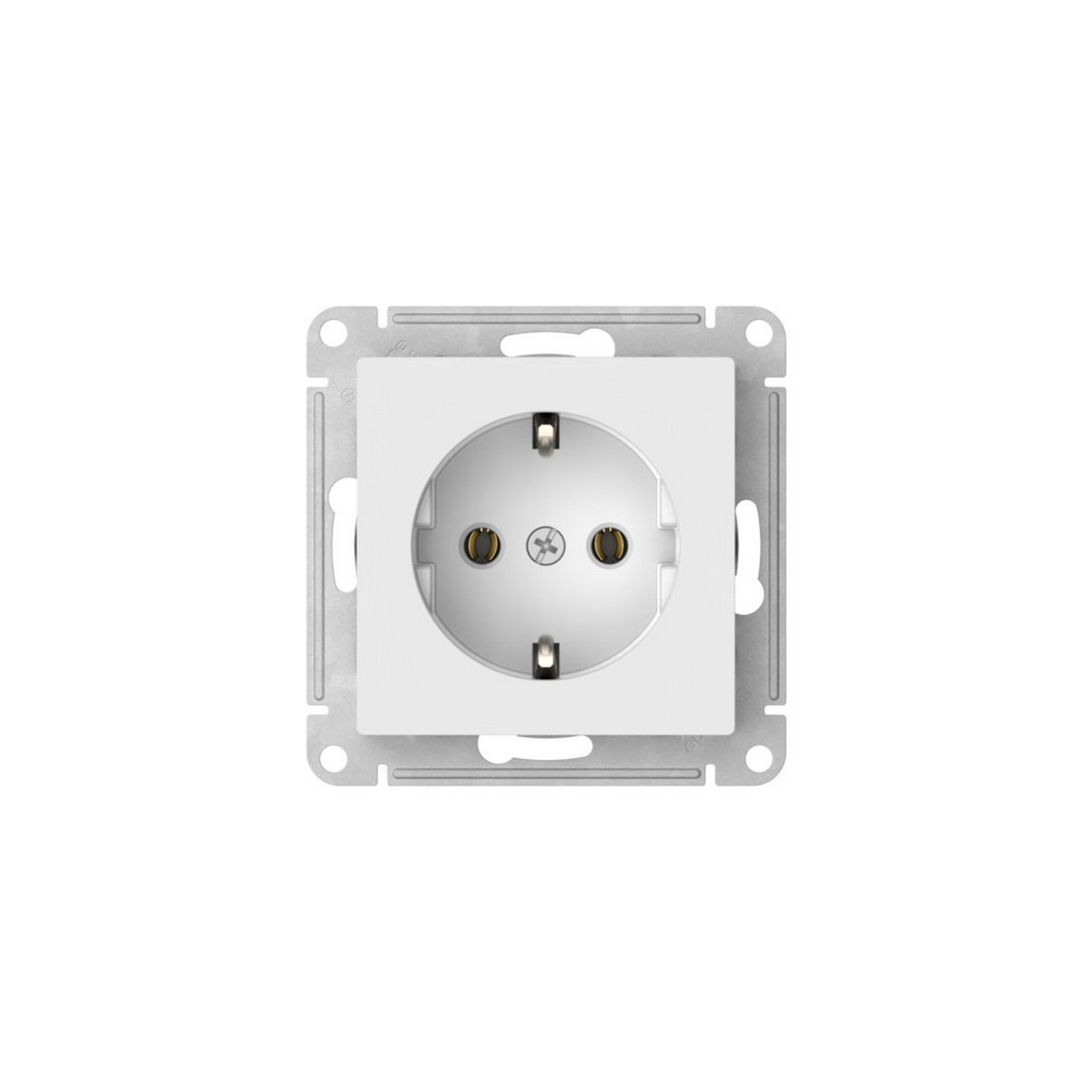 Розетка SE AtlasDesign Белый с заземлением быстрозажим. клем. ATN000143S
