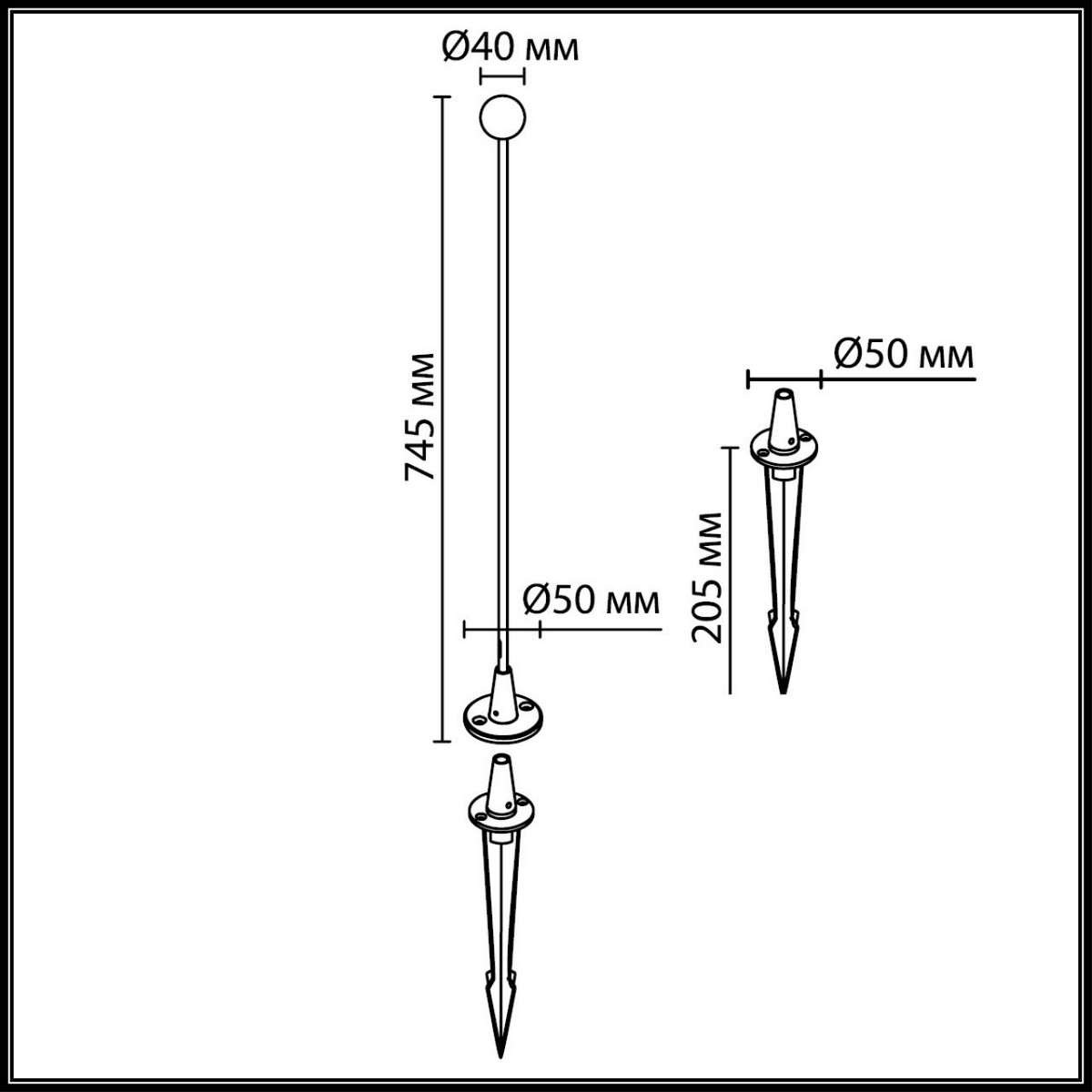 Уличные светильники столб Ландшафтный светильник ODEON LIGHT 7123/1GL NOTTE 